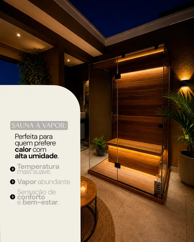 Post sobre sauna a vapor criado pelo studio