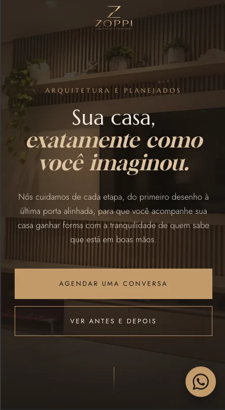 Site desenvolvido para a Zoppi Arquitetura e Planejados